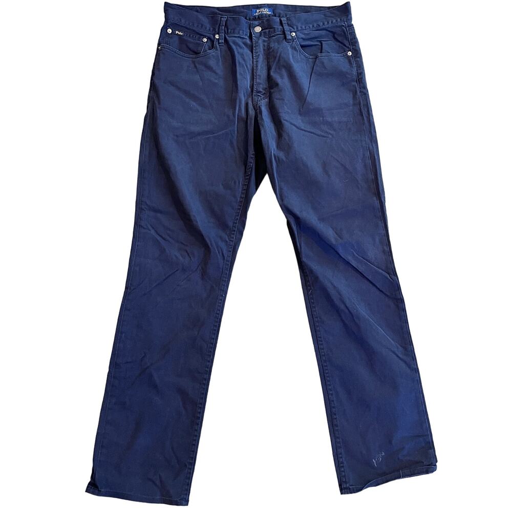 Polo Ralph Lauren Navy Blue straight leg cotton pants men 34 by 34 casual preppy